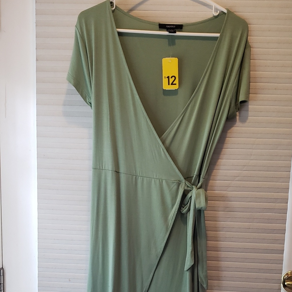 Sage Green Wrap Dress